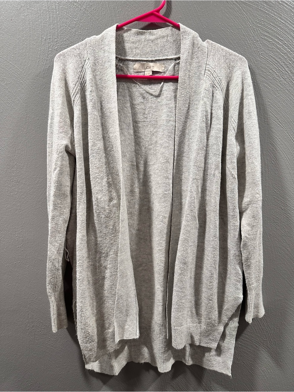 LOFT Light Gray Open Cardigan Sweater